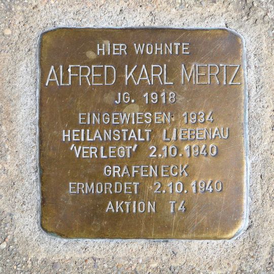 Stolperstein en memoria de Alfred Karl Mertz