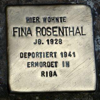 Stolperstein dedicated to Fina Rosenthal