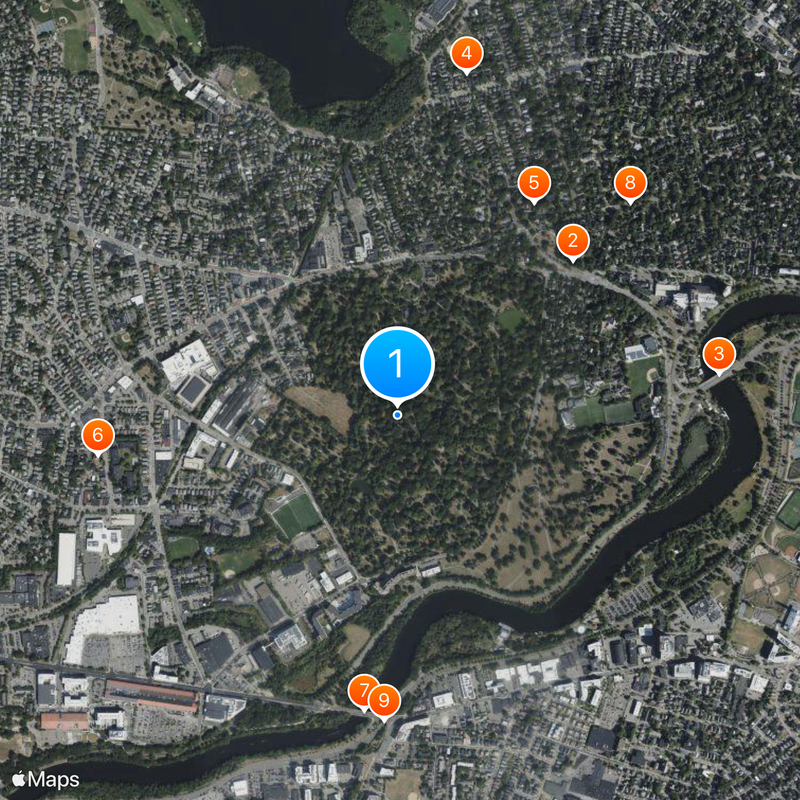 Cimetière de Mount Auburn Carte