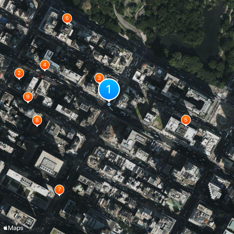 Billionaire's Row, NYC Mapa