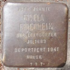 Stolperstein dedicated to Gisela Friedheim