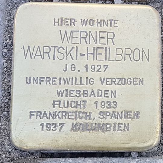 Stolperstein en memoria de Werner Wartski-Heilbron