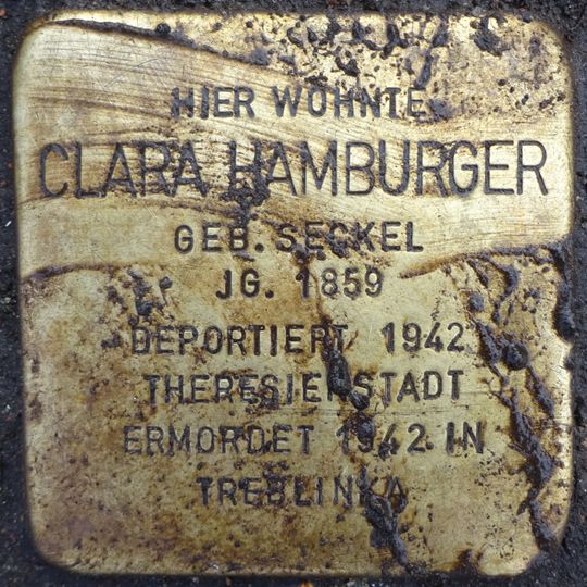 Stolperstein en memoria de Clara Hamburger
