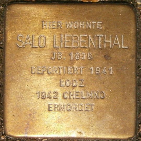Stolperstein dedicated to Salo Liebenthal