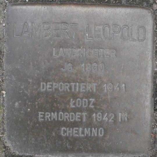 Stolperstein en memoria de Lambert Leopold