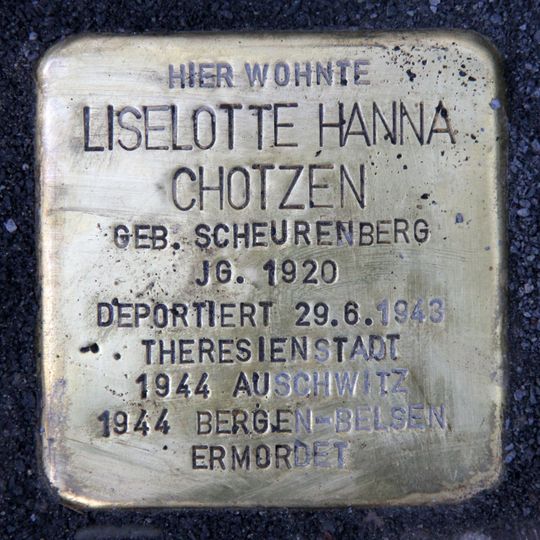 Stolperstein en memoria de Liselotte Hanna Chotzen