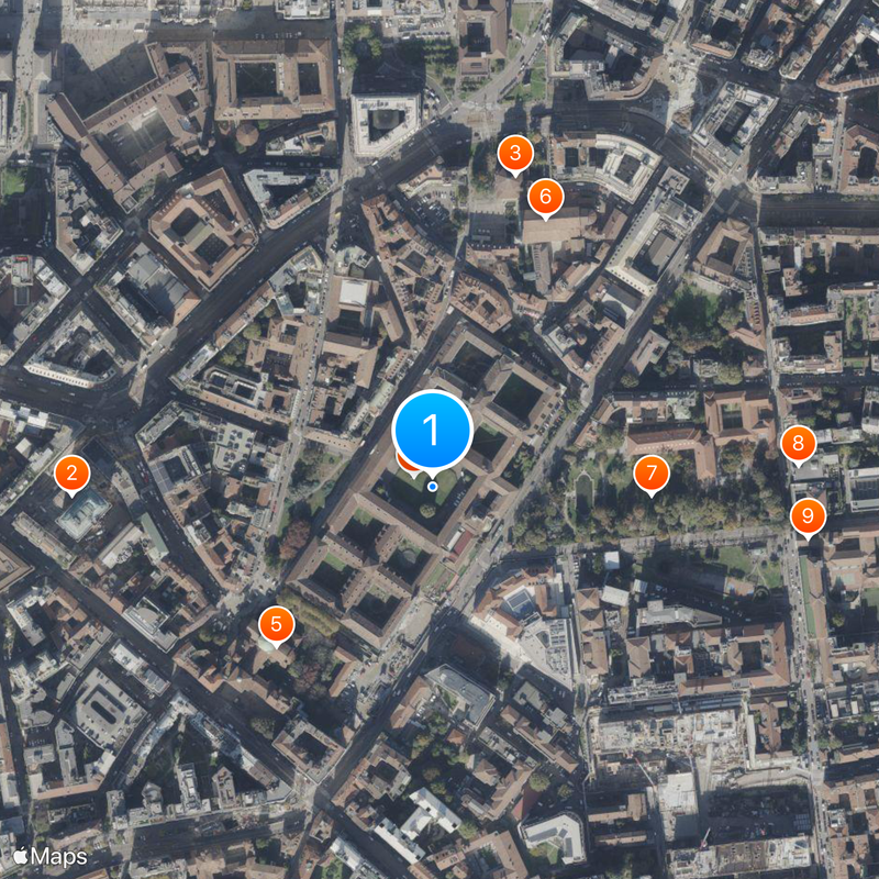 Université de Milan Carte