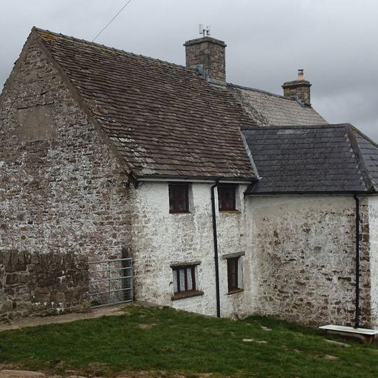 Ty-uchaf Farmhouse Including Yard Wall And Stile Between House And Barn Range