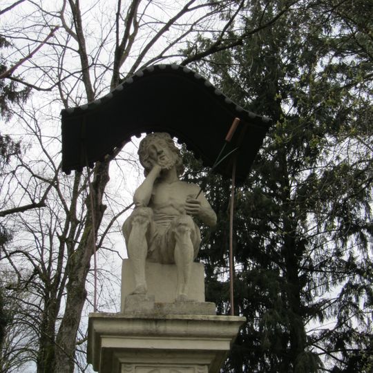 Figurenbildstock mit Sitzfigur Ecce Homo