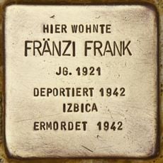 Stolperstein dedicated to Fränzi Frank