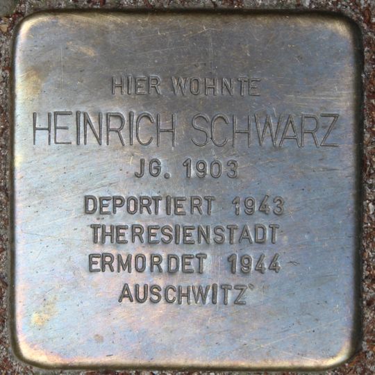 Stolperstein dedicated to Heinrich Schwarz