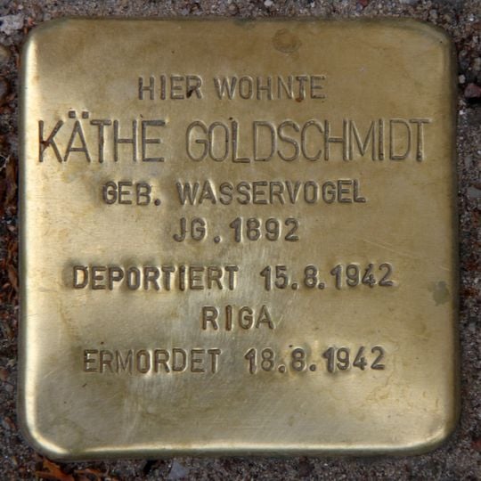 Stolperstein en memoria de Käthe Goldschmidt