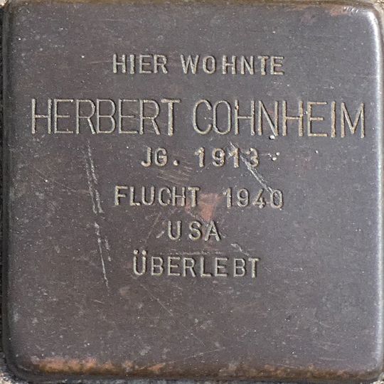 Stolperstein en memoria de Herbert Cohnheim