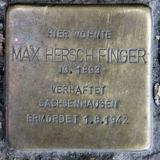 Stolperstein dedicated to Max Hersch Finger