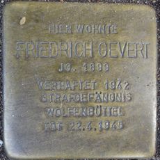 Stolperstein en memoria de Friedrich Gevert