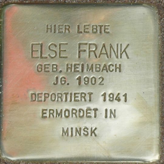 Stolperstein dedicated to Else Frank