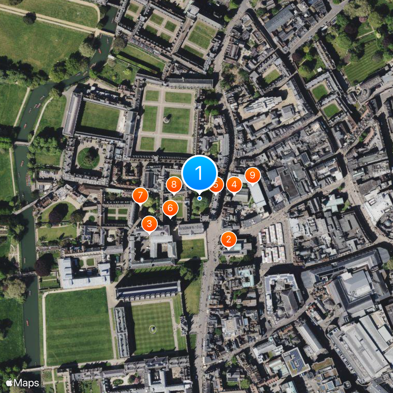 Gonville and Caius College Map