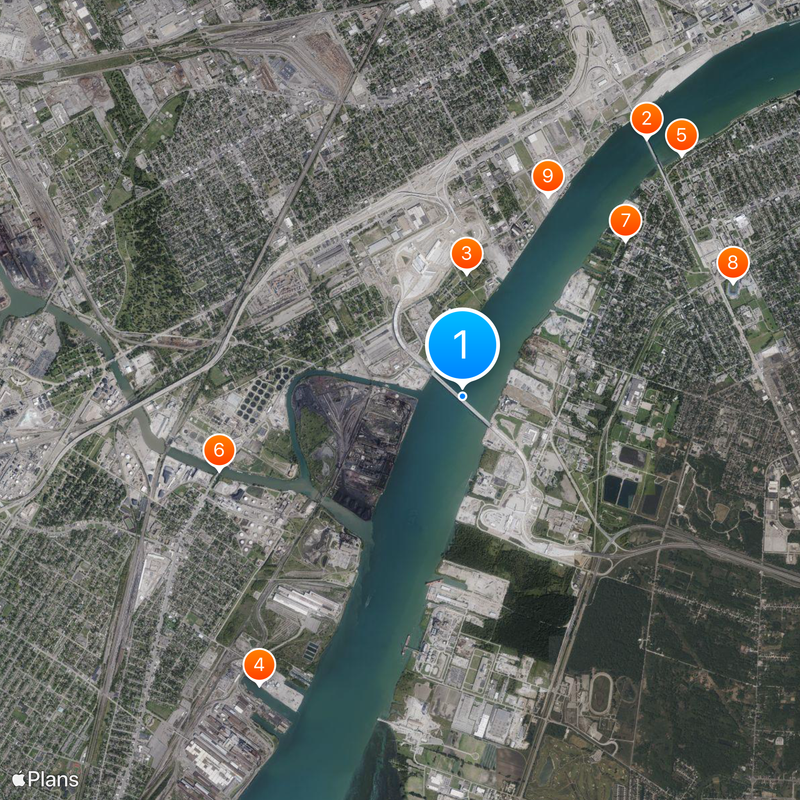 Pont international Gordie-Howe Carte