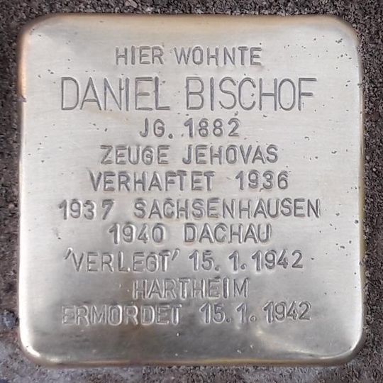 Stolperstein en memoria de Daniel Bischof