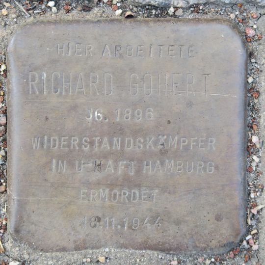 Stolperstein dedicated to Richard Gohert
