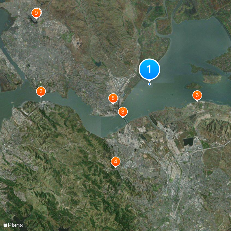Suisun Bay Reserve Fleet Map