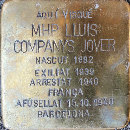 Stolperstein em memória de Lluís Companys Jover