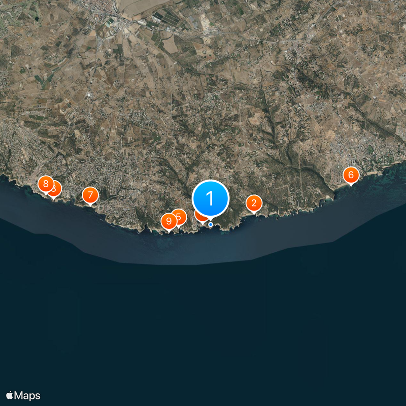 Algar de Benagil Mapa