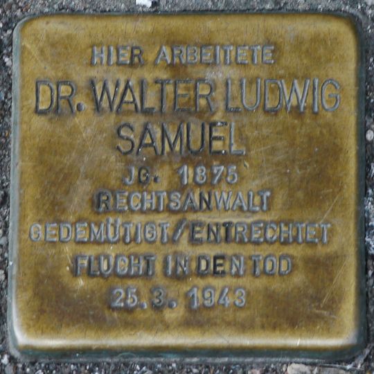 Stolperstein en memoria de Walter Ludwig Samuel