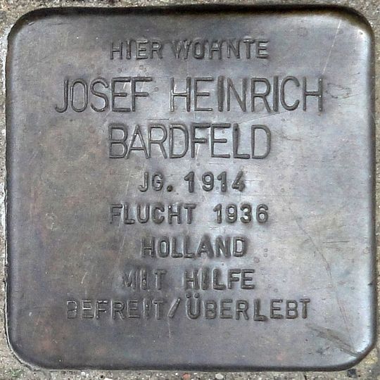 Stolperstein à la mémoire de Josef Heinrich Bardfeld
