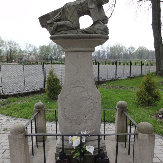 Surroundings of the church and rectory with old trees in Mazańcowice