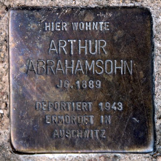 Stolperstein à la mémoire d’Arthur Abrahamsohn