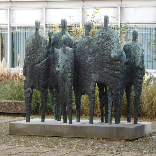 People pass each other