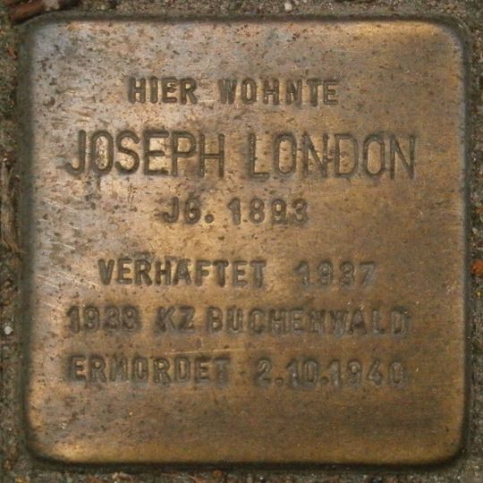 Stolperstein dedicated to Joseph London