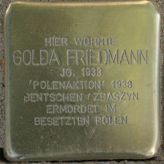 Stolperstein em memória de Golda Friedmann
