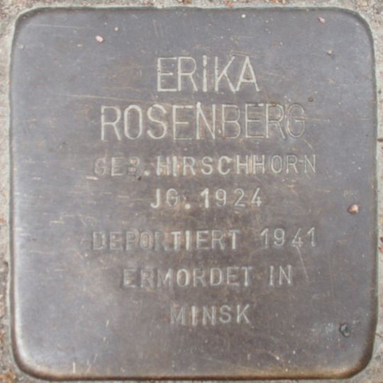 Stolperstein dedicated to Erika Rosenberg
