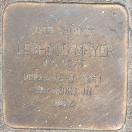 Stolperstein dedicated to Lebhold Meyer