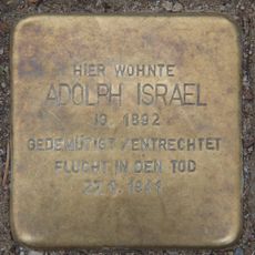 Stolperstein dedicated to Adolph Israel