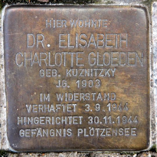 Stolperstein en memoria de Elisabeth Charlotte Gloeden
