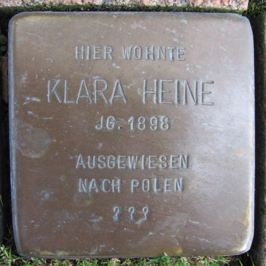 Stolperstein dedicated to Klara Heine