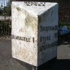 Milepost, Springfields, a mile S of Newcastle town centre