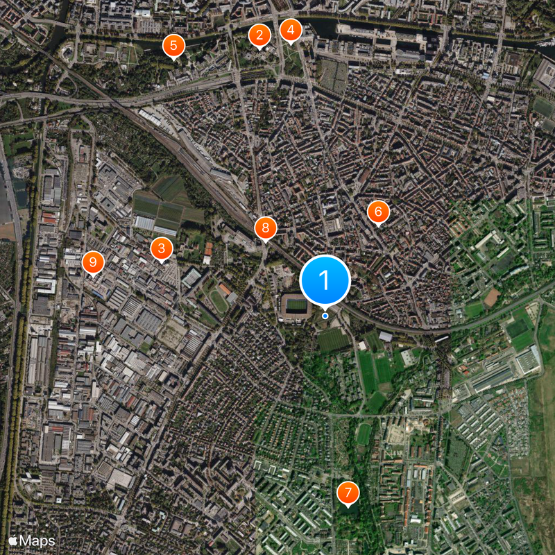 Stade de la Meinau Kaart