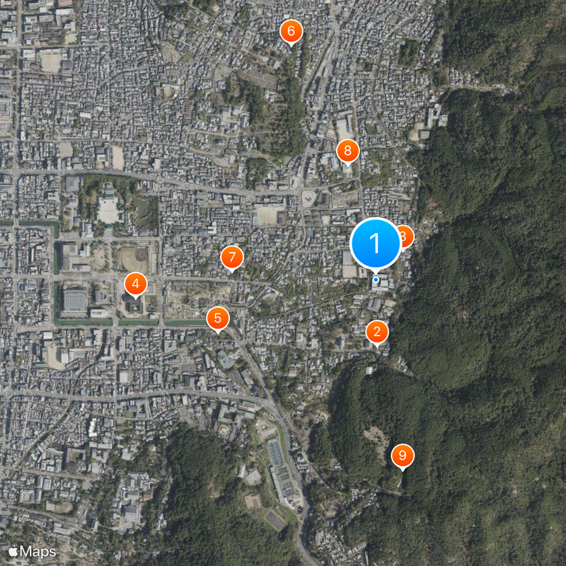 Higashiyama Junior High School and  High School Map