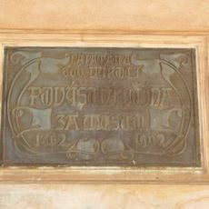 Plaque of 600th anniversary of Jičín becoming a town