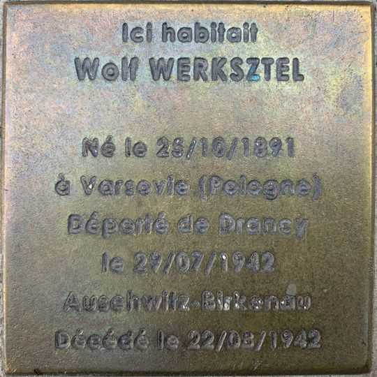 Stoleperstein à la mémoire de Wolf Werksztel