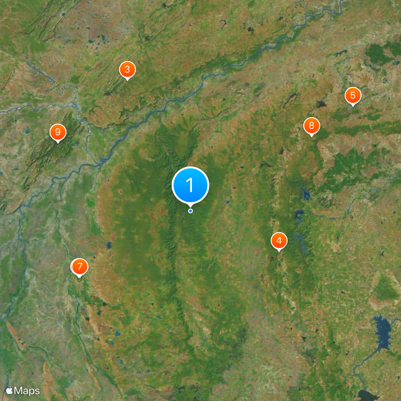 Sanctuaire faunique de Kuno Carte