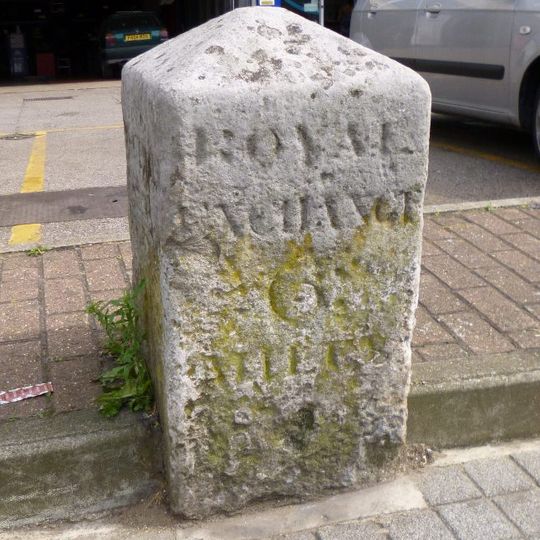 Milestone, Streatham High Road, in front of Kwik-fit garage