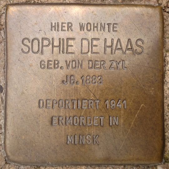 Stolperstein en memoria de Sophie de Haas