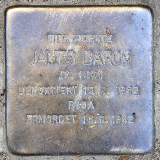 Stolperstein dedicated to James Baron