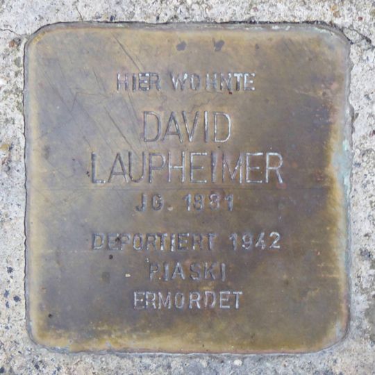 Stolperstein dedicated to David Laupheimer