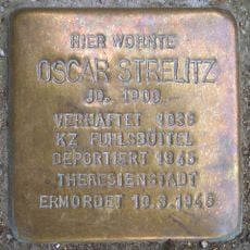 Stolperstein dedicated to Oscar Strelitz